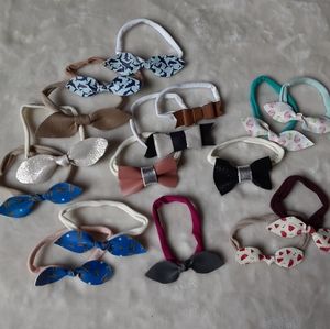 Leather bow & nylon headbands